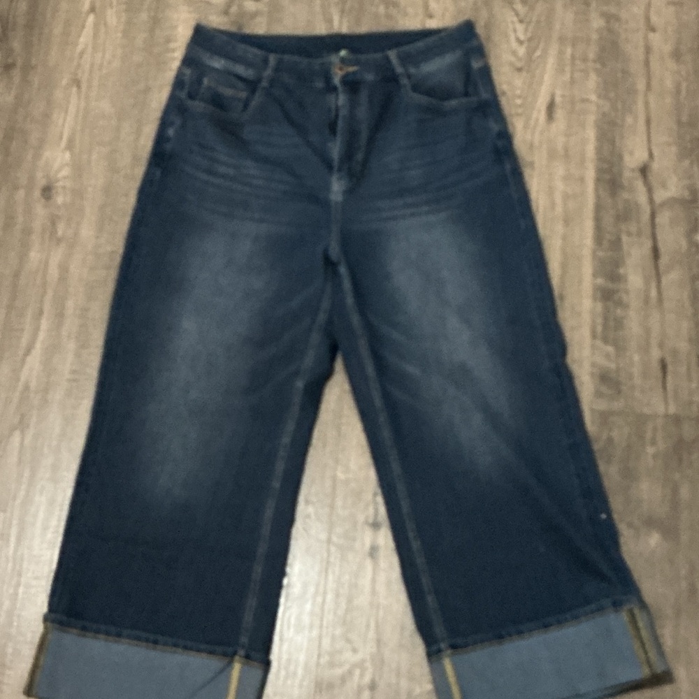 HALARA Dark Blue Wide-Leg Jeans